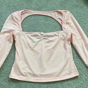 pink long sleeve top